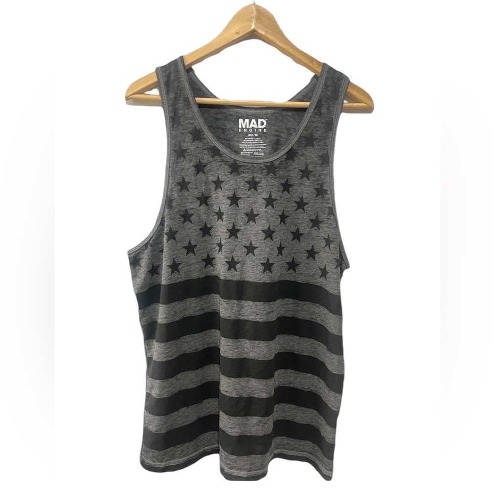 Mad Engine Men’s ‎ American Flag Tank Top Sz Medium